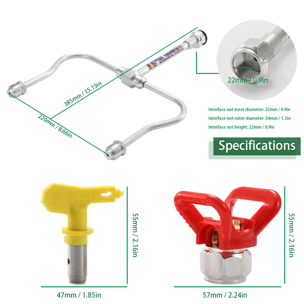 Распылитель Аэрограф машина для безвоздушного распыления аксессуары содержит один удлинитель два сопла и два сопла сиденья