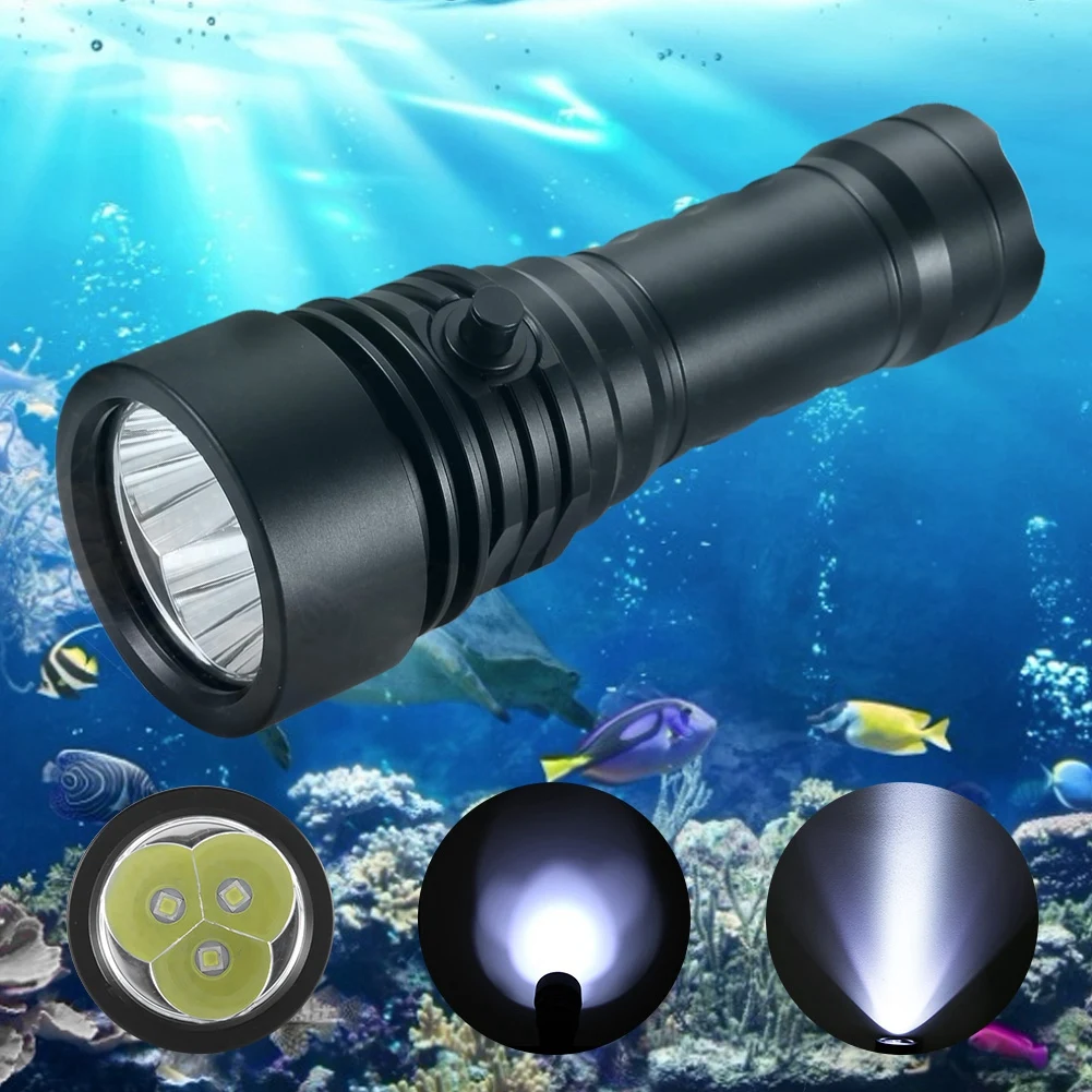 

lampe de poche Supper Bright IPX8 Waterproof Underwater 80M Diving Flashlight LED Electric Torch Hunting
