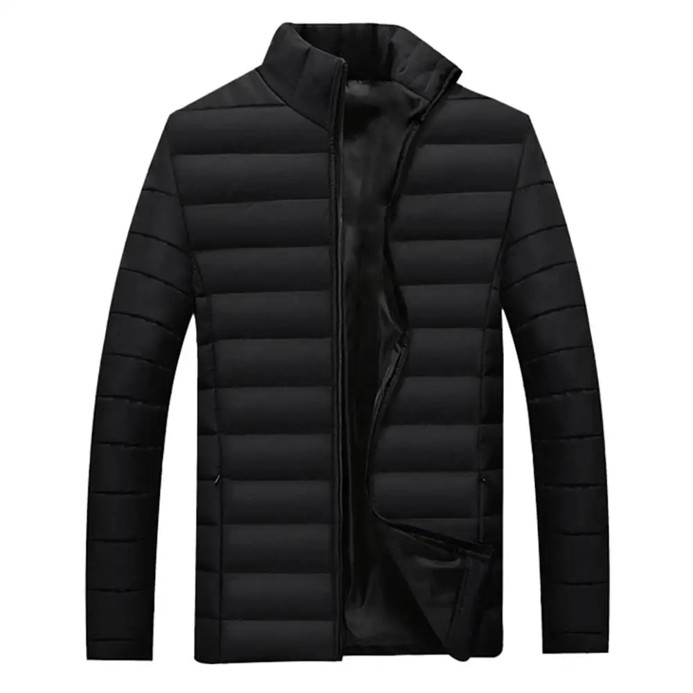 Men Warm Thicken Padded Jacket Winter Casual Zipper Slim
