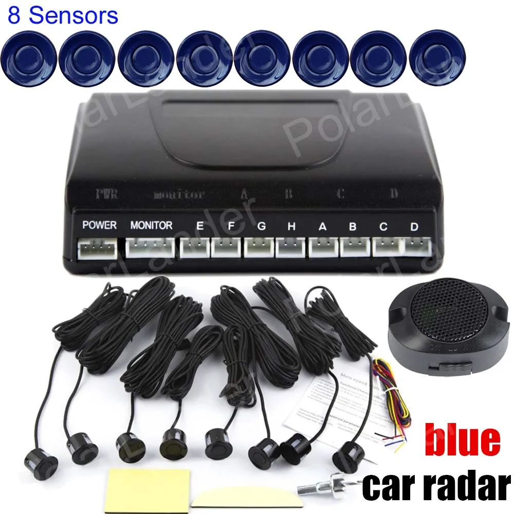 

Car Parking Sensor Auto Reverse Backup Sound Alert BEBE sound Alarm Indicator Probe 8 Sensors 12V Detector System Kit