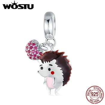 

WOSTU New Design 925 Sterling Silver Hedgehog Beads Fit Charm Bracelet & Necklace Pendant Luxury Fashion Jewelry Gifts CQC1061
