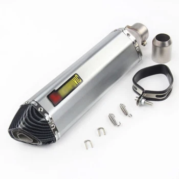 

US 470mm Universal Motorcycle Exhaust Muffler Pipe Effectively Exhaust 38-51mm