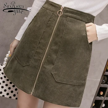 

2020 the new A-character skirt women fashion trends women's skirt with zipper and double pockets lady short skirt 1937 50