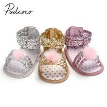 Г. Новые брендовые сандалии на мягкой подошве для новорожденных девочек кожаные однотонные летние сандалии для малышей от 0 до 18 месяцев