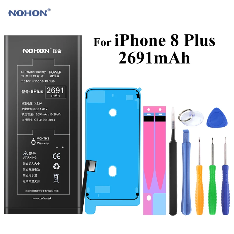 Nohon батарея для iPhone 8 6 Plus SE 5S 5C iPhone8 8Plus P 1560 3650mAh литий полимерные аккумуляторы Apple