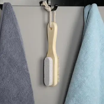 

Pumice Stone Foot Massage Brush Feet Exfoliating Remover Scrubber Tool Wooden Bath Shower Brush Natural Handle Bristle Brush