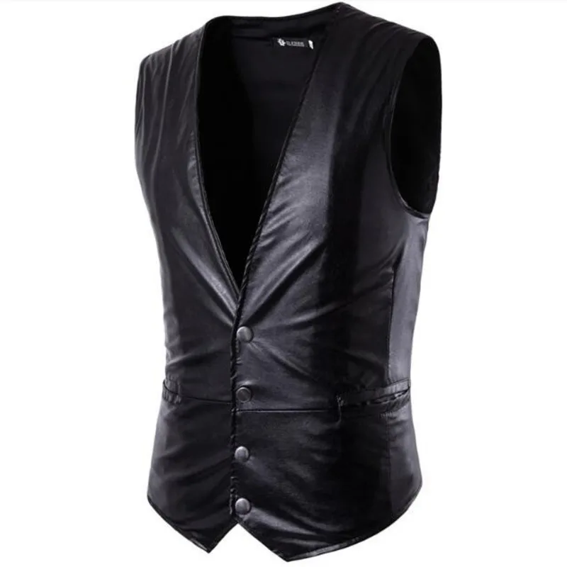 2019 new suit red vest waistcoat men men's self-cultivation pu material black gilet blazer masculino slim fit Free shipping 2019 new suit red vest waistcoat men men's self-cultivation pu material black gilet blazer masculino slim fit Free shipping