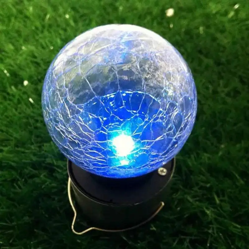 

Outdoor Led Solar Hanging Lamp Colorful Led Cracks Ball Chandelier Outside Waterproof Decoration Lights for garden street tree