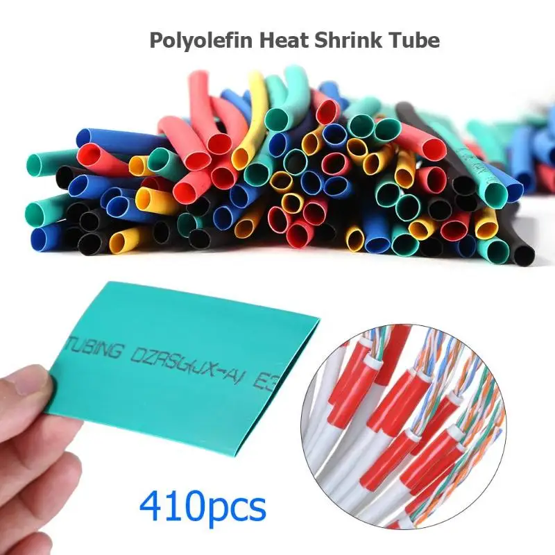 

410pcs Polyolefin Heat Shrink Tube Shrinkable Wrap Wire Cable Sleeve Kit