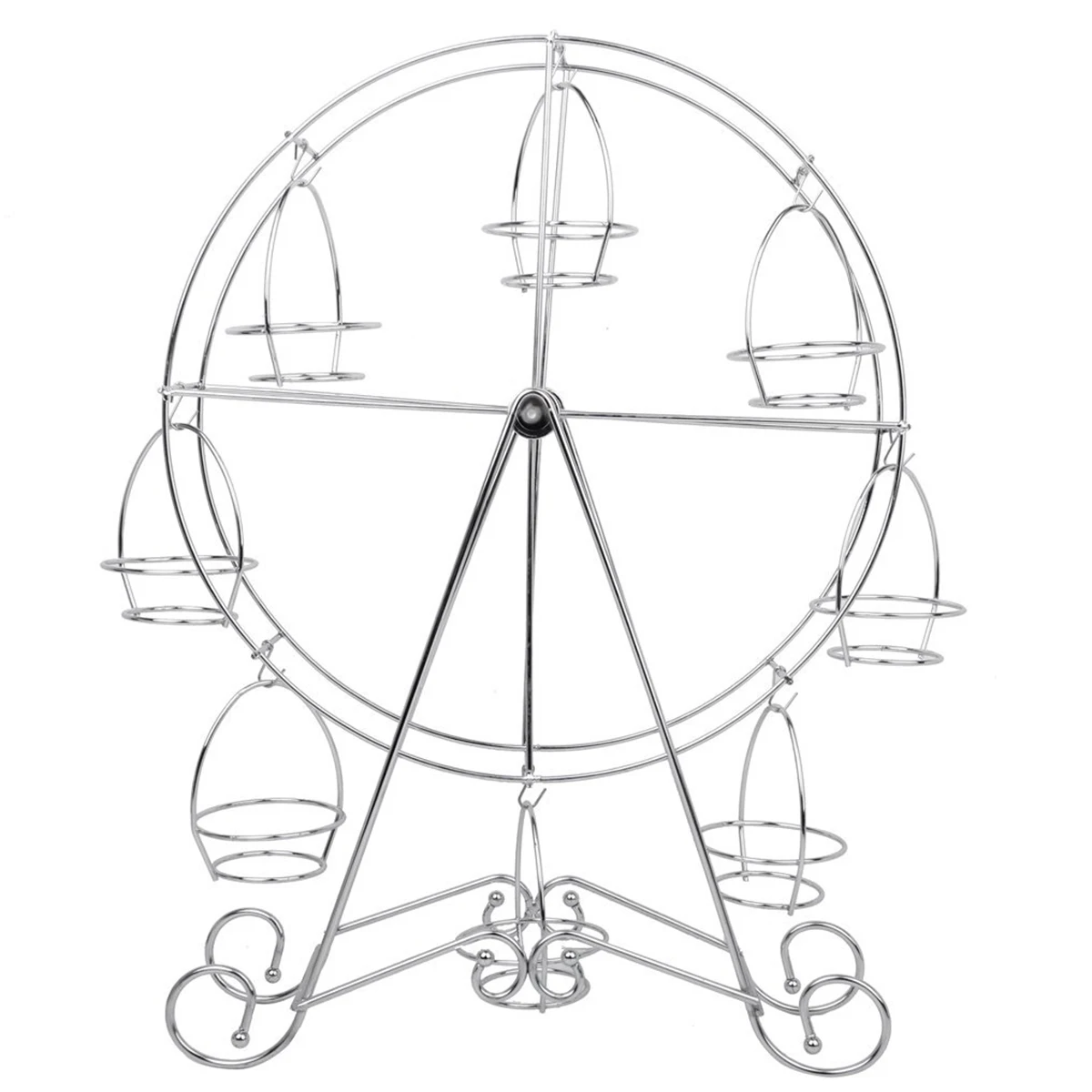  Stainless Steel 8-Cup Round Rotating Ferris Wheel Cupcake Stand