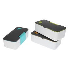 Портативный микроволновый Ланч-бокс, Однослойный пластиковый контейнер для еды, Bento box с подставкой для телефона, Bento Ланч-бокс для детей