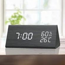 Saat креативные цифровые часы Деревянный электронный светодиодный дисплей времени температура и влажность обнаружения часы для спальни будильник