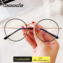 Iboode, металлическая оправа для очков, для женщин,, Ретро стиль, оптическая оправа для близорукости, оправа для очков, круглая, против синего излучения, оправа для очков