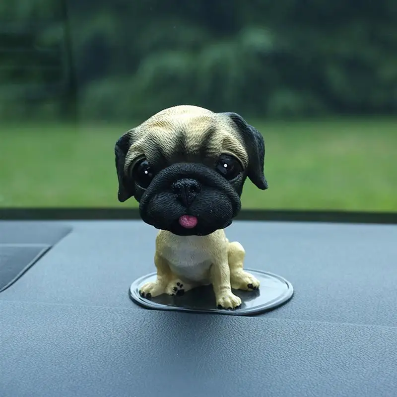 

Car Decoration Lovely Spring Shaking Head Creative Yellow Bulldog Car Accessories Ornaments for Car Internal Dog Toys Ornament