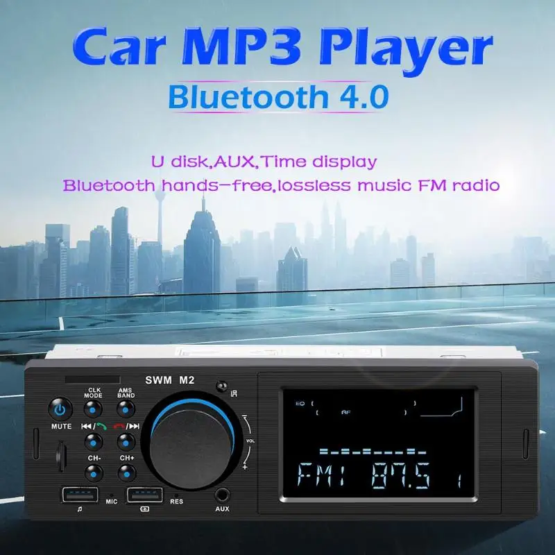 SWM M2 автомобильный стерео MP3 музыкальный плеер fm радио Bluetooth USB TF AUX головное