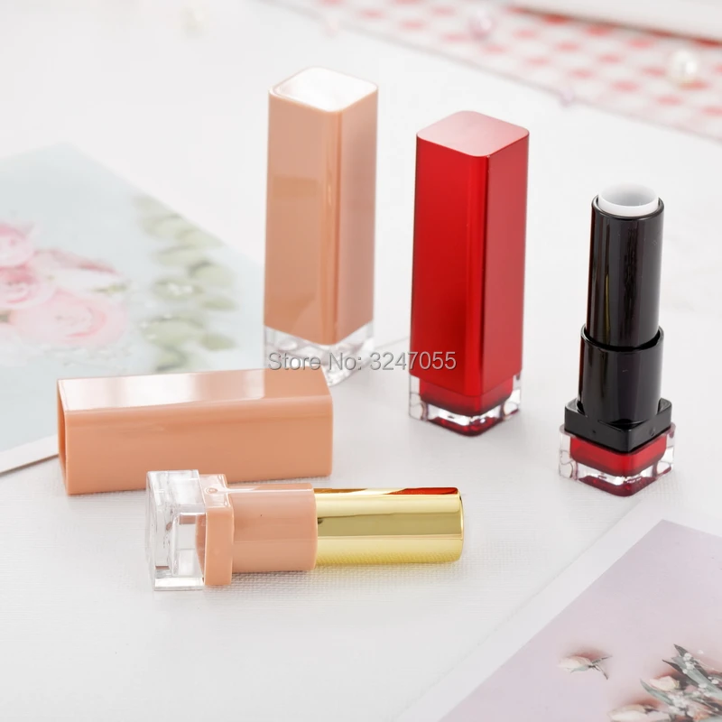 12.1mm Plastic Red Cosmetic Beauty Tool Lip Rouge Container, Empty Makeup Lipstick Refillable