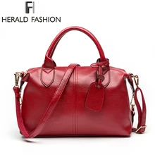 Herald модная однотонная женская сумка на подушку, мягкая женская сумка из искусственной кожи с верхней ручкой, Большая вместительная сумка на плечо