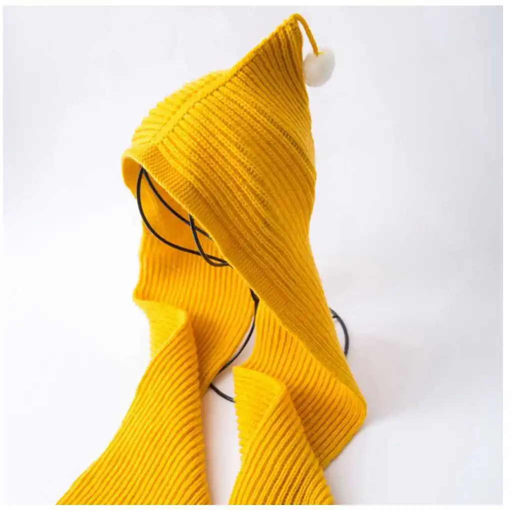 

Design Hooded Children's Scarf Winter Wool Boys Girls Knitted Earflap Hat Snood Wraps Kids Solid Crochet Scarf and Hat for Child