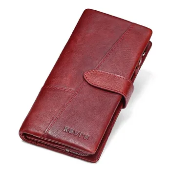 

2019 Female Zipper Wallet Genuine Leather Women Coin Purse Long Woman Wallets Clutch ID Card Holder Phone Pocket Clamp For Money