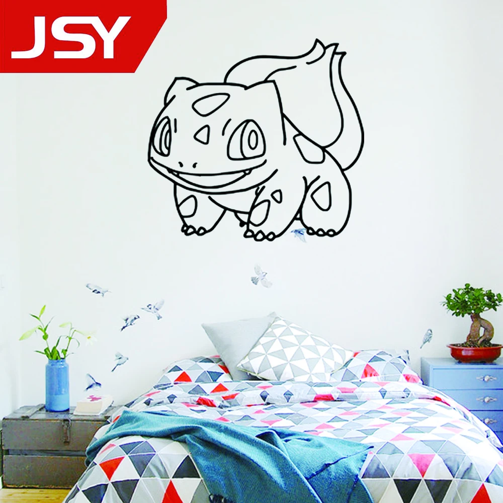 

Jiangs Yu 1 PC Pokemon Bulbasaur Wall Stickers For Kids Room Living Room Bedroom Wall Decals Cartoon Pocket Monste Wallpaper