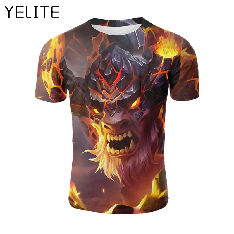 

YELITE 2019 tshirt T-Shirt Newest Tops Cool Streetwear Male Funny game 3D Printed Short sleeved Tees Men's Mobile legend T Shirt