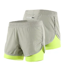 Arsuxeo дышащие шорты 2 в 1 для бега Быстросохнущий женский спорт, фитнес шорты для йоги беговые велосипедные шорты с более длинной подкладкой