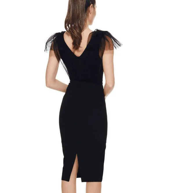 Black Shoes Of High Quality V Stripe With Сетчатыми Sleeves Juicy Bodycon District Club Dress Evening Dress With Headband