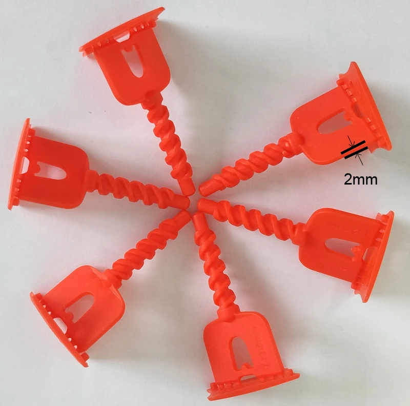 

100pcs red color Floor Tile Leveling System 2.0mm Flat Clips Leveler