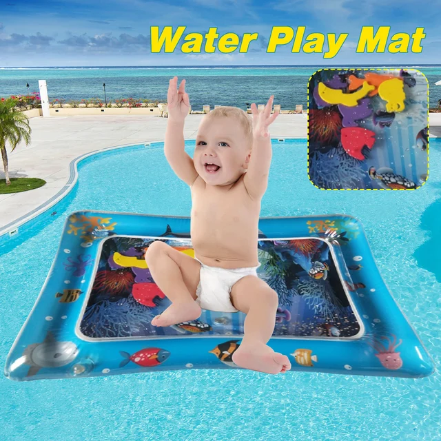$US $8.09  65x50cm Baby Kids Water Play Mat Inflatable Pad with Cute Floating fish Toys Baby learning toys Sum