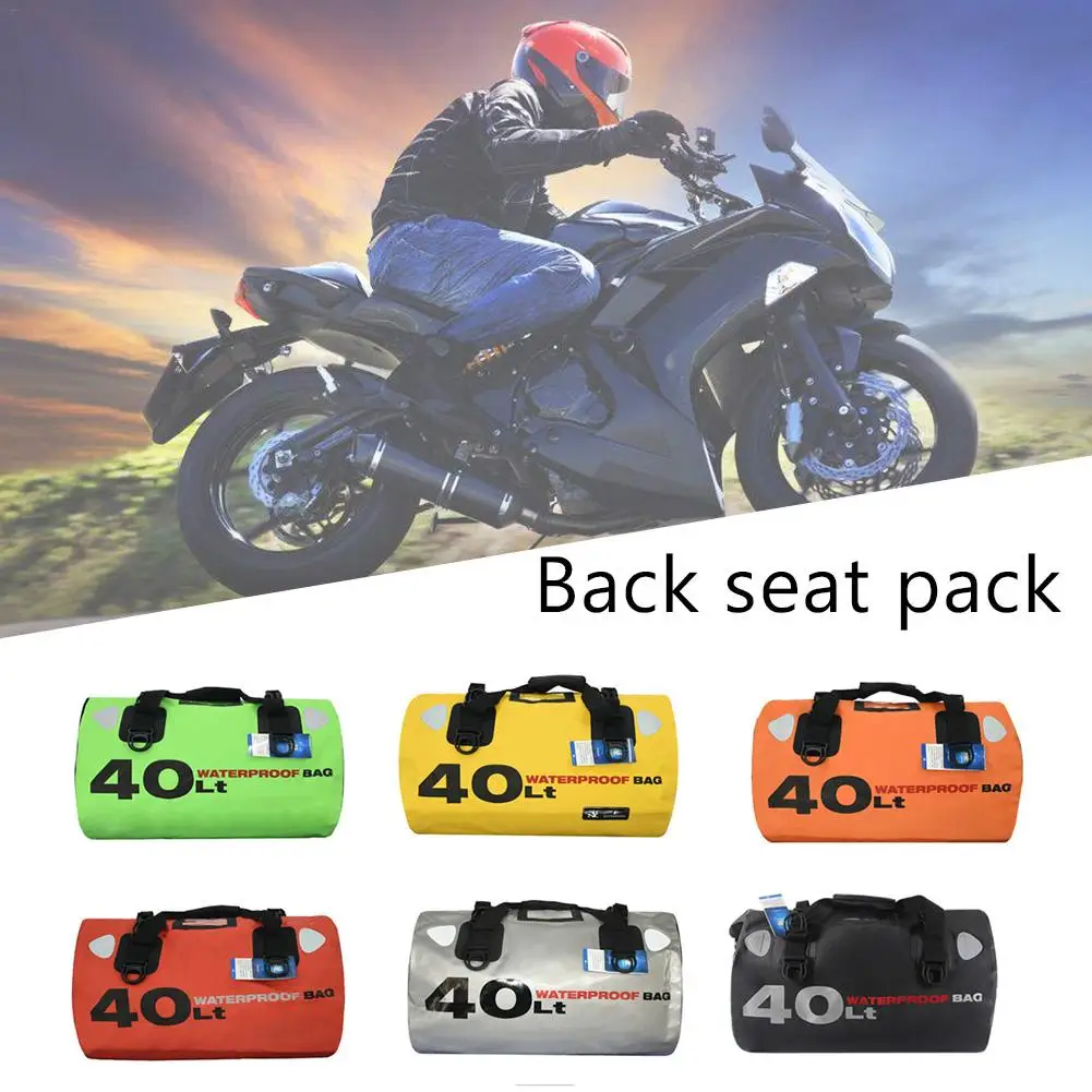

Motorcycle Back Seat Bag Waterproof Plastic Tail Bag Travel Handbag Luggage Bag Large Capacity 40L Rear Seat Tote