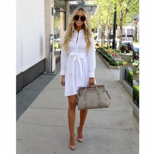 

2018 Newest Women Button White Strappy Baggy Laides Long Sleeve Casual Blouse Belt Waist Clothes Plus Size S-2XL