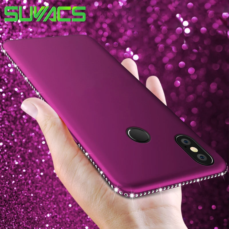 

SUYACS For Xiao Redmi 4A 6 6A S2 5 Plus 5A Prime Note 4X 4 Pro Mi MAX 3 Mi A1 A2 Lite 5X 6X Plain Diamond Silicone Soft Case