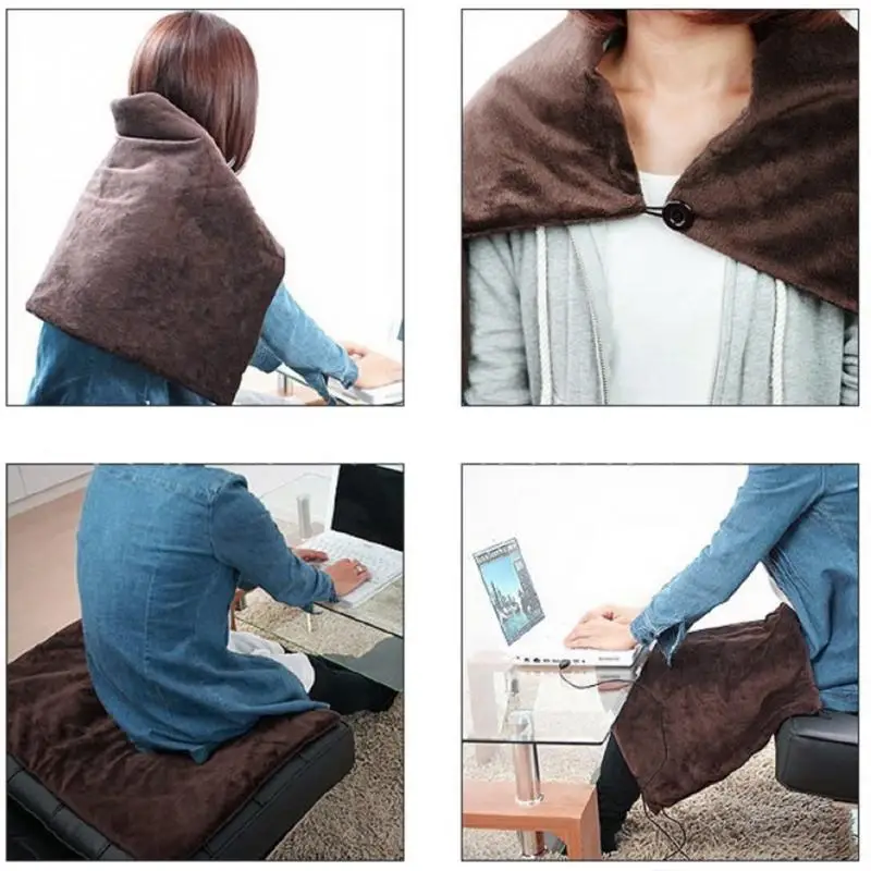 

USB heating Electric Warming Blanket Pad Car Home Shoulder Neck Shawl Soft Winter Health Care Physiotherapy Pain relief Shawl