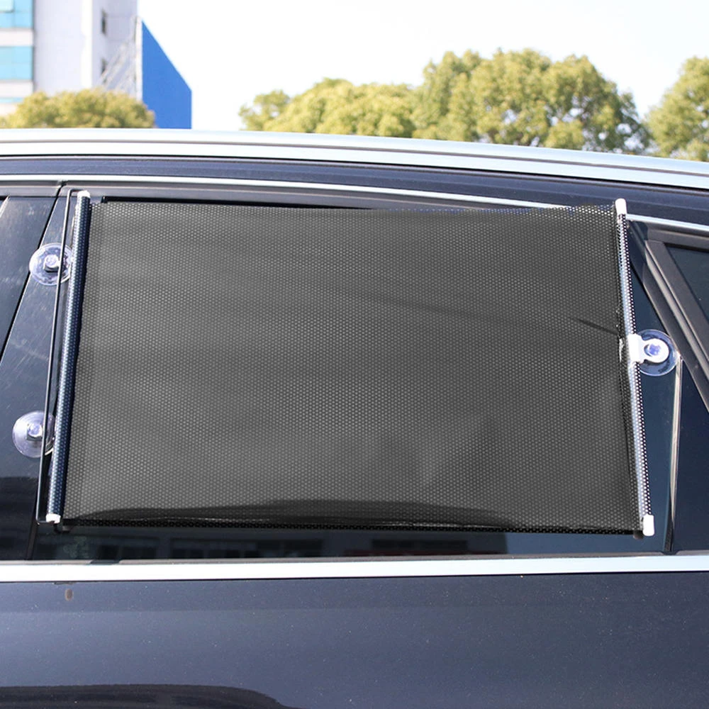 trechter Gemaakt om te onthouden Politiek Zwart PVC Auto Retractable Voorruit Zonnescherm Vizier Vouwen Auto Blok  Cover Front Window Car Rolgordijn 50 cm * 125 cm|Zonneschermen aan zijraam|  - AliExpress