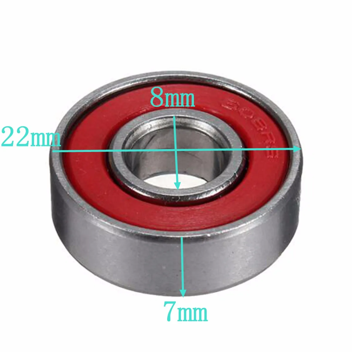 10x ABEC-5 608 2RS مضمنة الأسطوانة تزلج عجلة تحمل مكافحة الصدأ عجلة لوح تزلج تحمل الأحمر مختومة 2.1x2.1x0.7 cm رمح