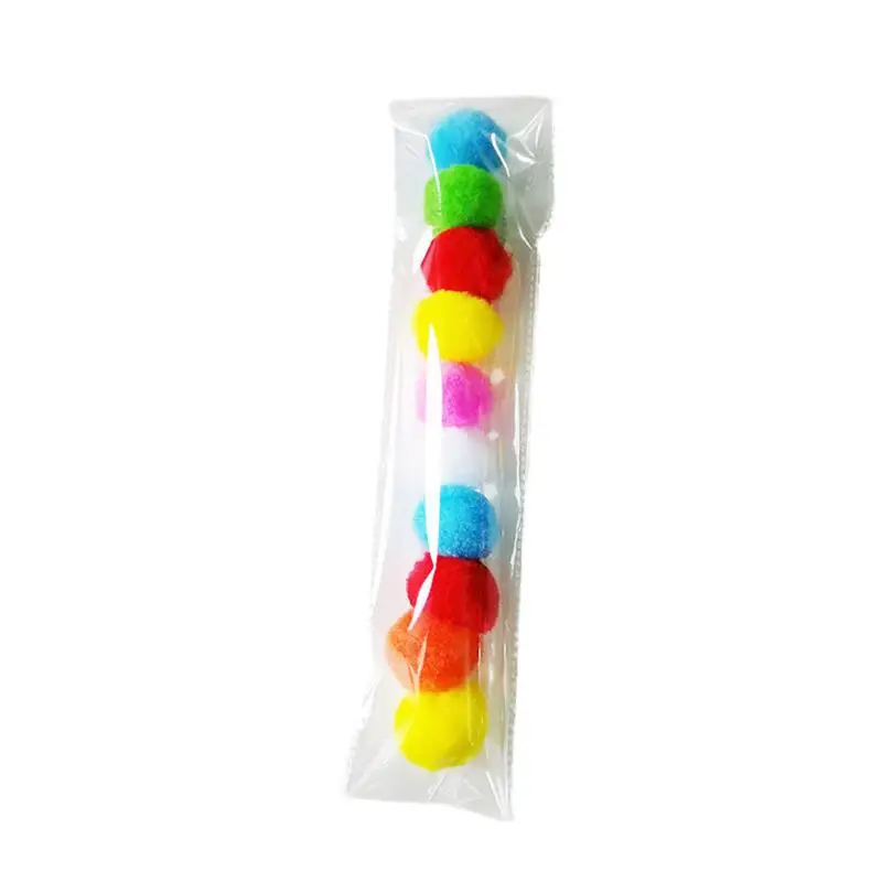 

10 Pcs Assorted Color Soft Toy Balls Rainbow Pompon Balls for Cat Pet