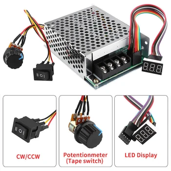 

Motor Speed Controller DC Speed Controller 10-55/12/24/36V 60A PWM Motor Speed Controller CW CCW Reversible Switch
