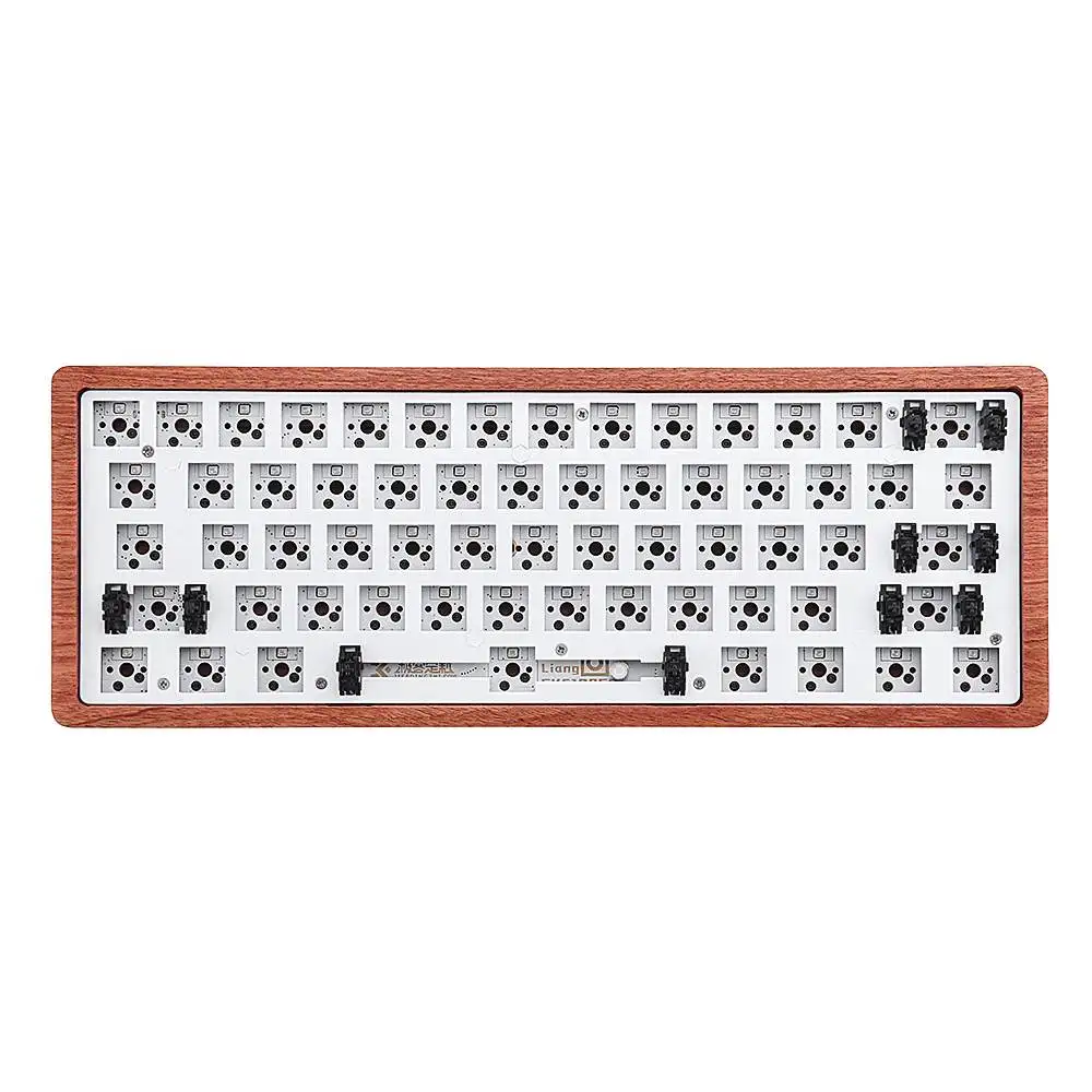  [Wooden Case Version] Geek Customized GK61 Hot Swappable 60% RGB Keyboard Customized Kit PCB Mounti