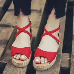 2019 обувь сандалии женские с открытым носком эспадрильи летние массивные Праздничная обувь Платформа Плоские Сандалии Лето