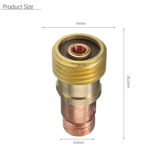 Forgelo медные патроны тела короткие газа коннектор объектива с сеткой для аргонодуговой сварки WP-17/18/26 фонарь Аксессуары для сварки и резки