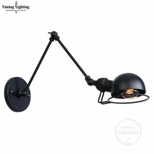 Ретро винтажный промышленный стиль лофт креативный минималистичный настенная лампа с длинным кронштейном регулируемая ручка металлический деревенский Светильник Бра Светильники
