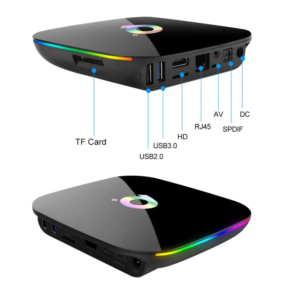 Смарт ТВ приставка Q Plus Android 9 0 Allwinner H6 4 ГБ/32 ГБ 6K H.265 медиаплеер USB3.0 2 4G Wi Fi PK S905X2 T95Q X96