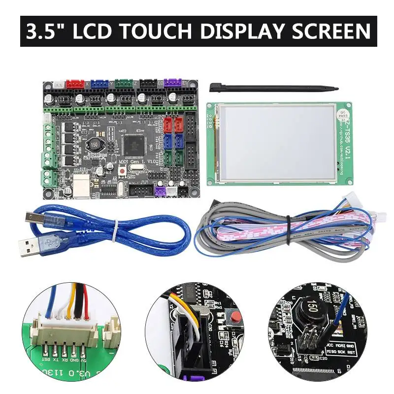 

JZ-TS35 3.5 inch Full Color LCD Touching Display Screen+MKS-GEN L V1.0 Integrated Controller Mainboard For 3D Printer