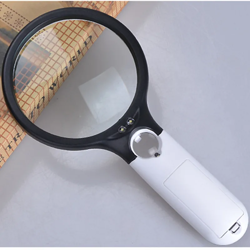 10X LED high definition handheld magnifying glass elderly reading