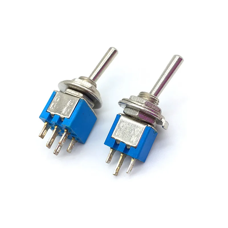 

10Pcs 125V/3A SPDT 3-Pin DPDT 6Pin On/On 2 Position Mini Toggle Switch Blue