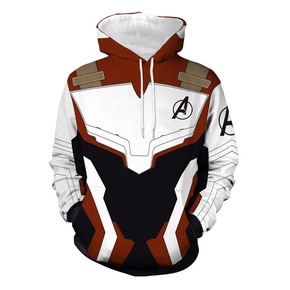 2019 New Men Unisex Avengers Endgame Quantum Realm 3D Hoodie Movie Cosplay Costume Superhero Iron Man Hoodies