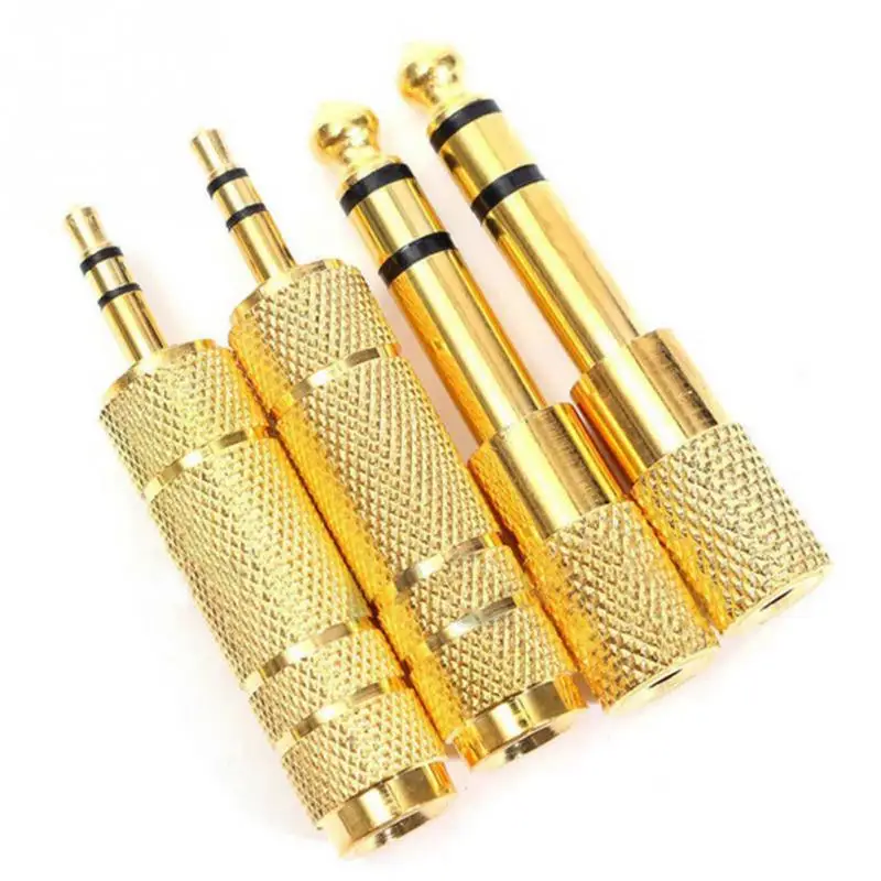 4PCS 6.35MM 1/4 To 3.5mm 1/8 Male To Female Stereo Audio Adapter