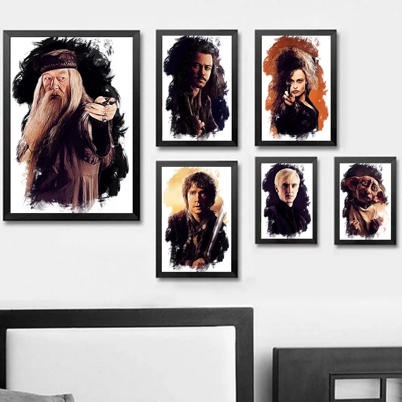 

Film Game of Throne Harry Potter Lod of Rings Watercolor Canvas Art Prints Painting Wall Picture for Children Living Room Decor