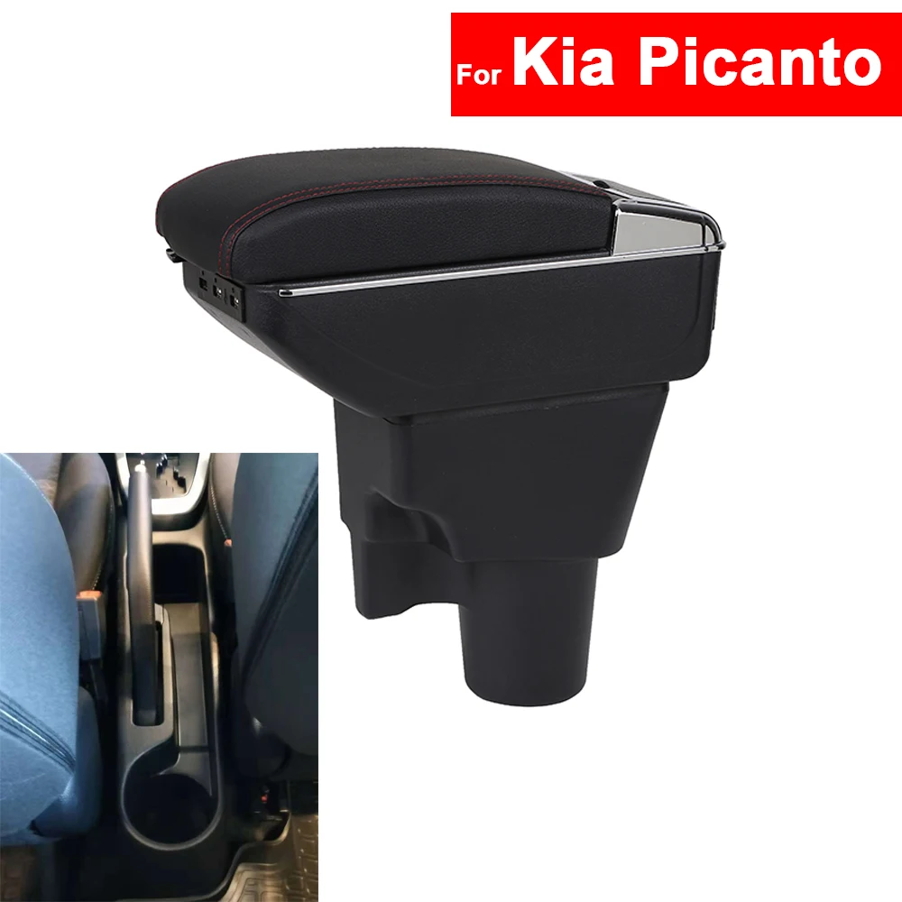 El reposabrazos central apoyabrazos Kia Rio 2005-negro de tela