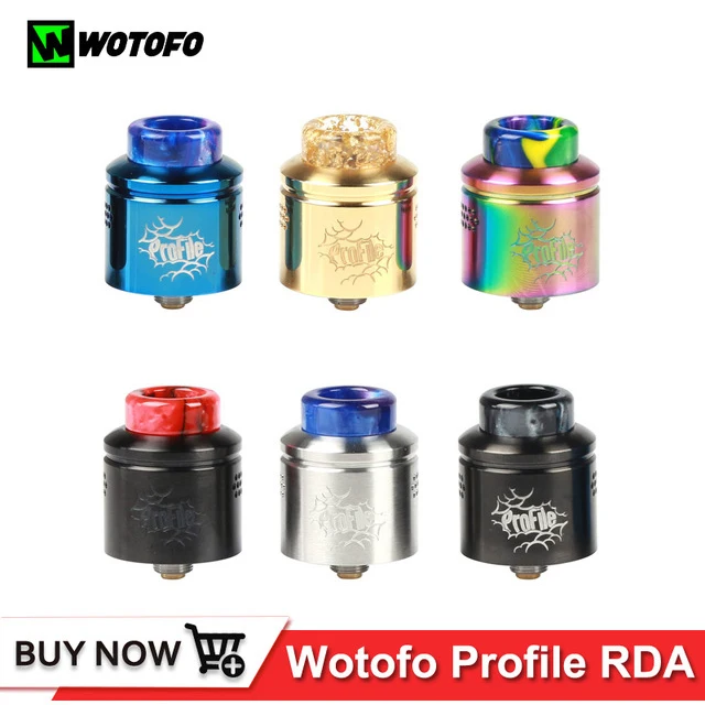 

USA Warehouse Original Wotofo Profile RDA Tank 24mm suits Both Mesh Coil and Wire Coils 810 Drip Tip Rebuildable Atomizer RDA